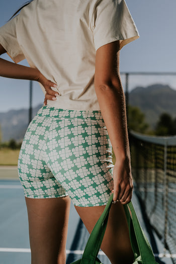 Serena Biker Shorts in Green - FINAL SALE