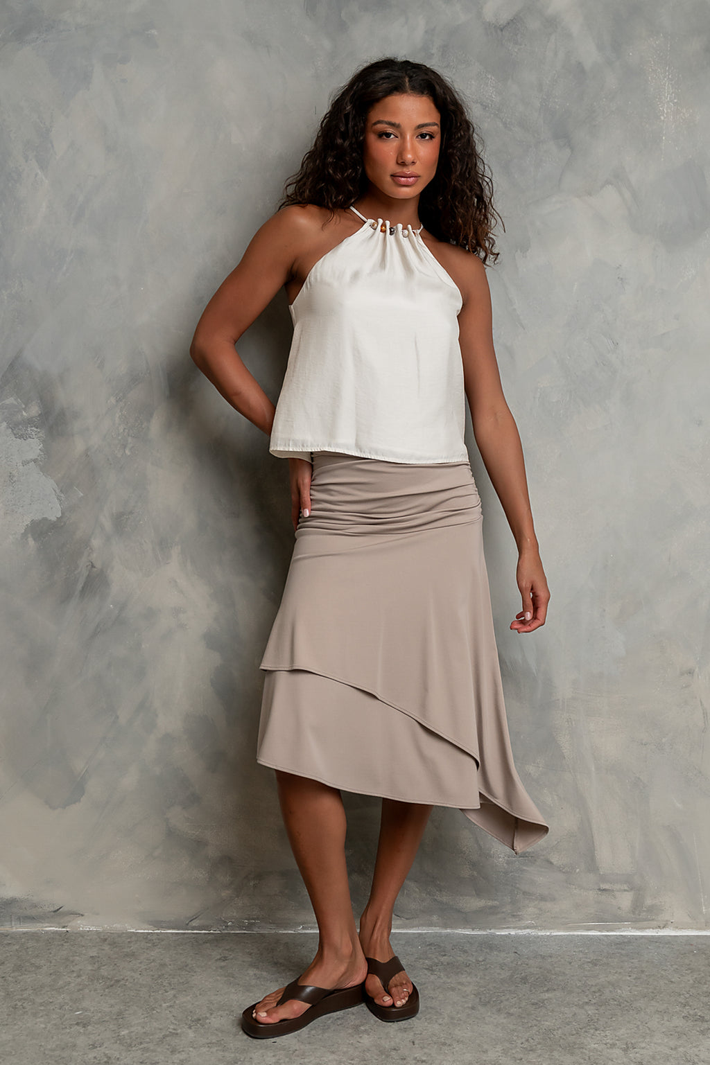 Soleil Halter Top in Cream