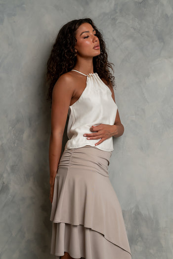 Soleil Halter Top in Cream
