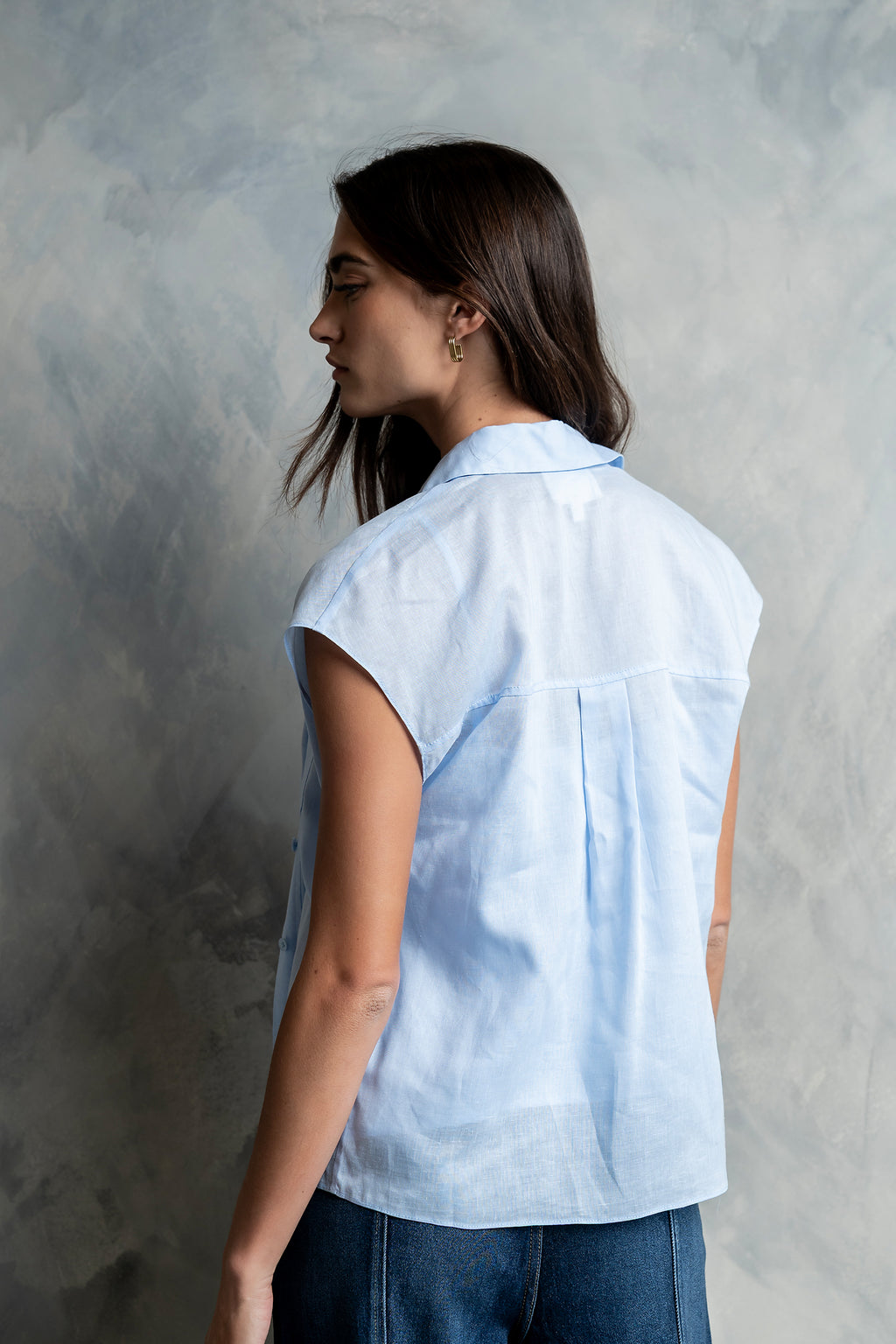 Hank Twofer Top in Light Blue - FINAL SALE