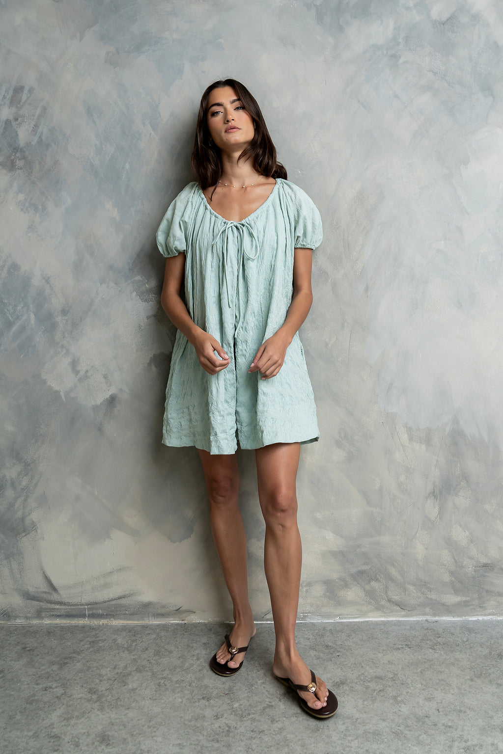 Charlie Gingham Mini Dress in Blue - FINAL SALE