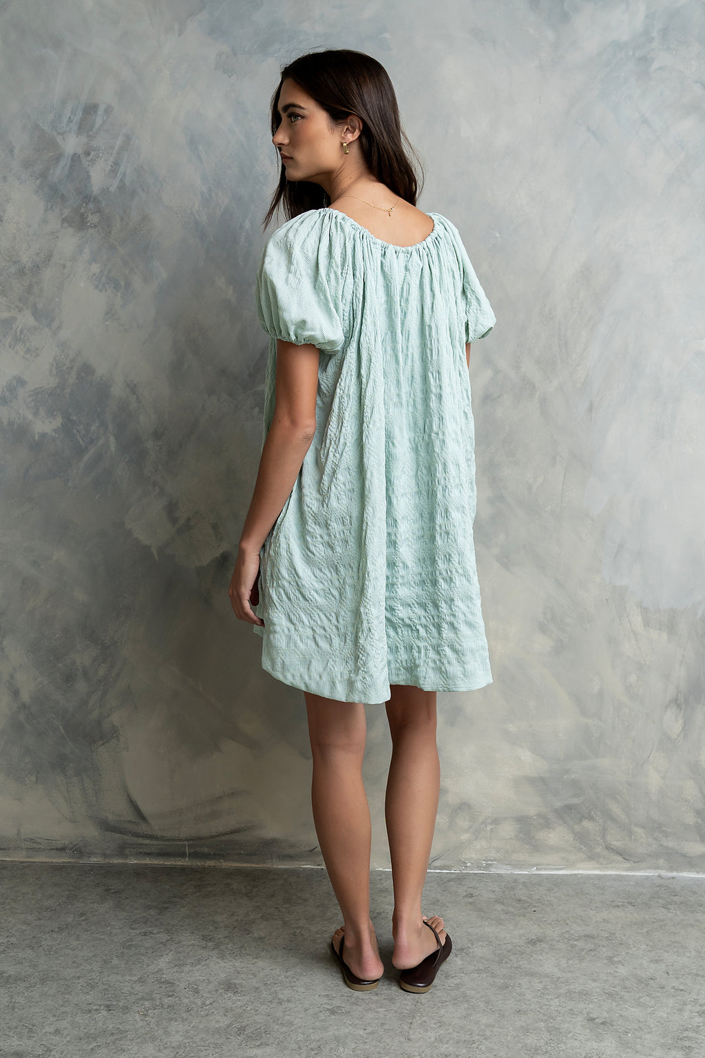 Charlie Gingham Mini Dress in Blue - FINAL SALE