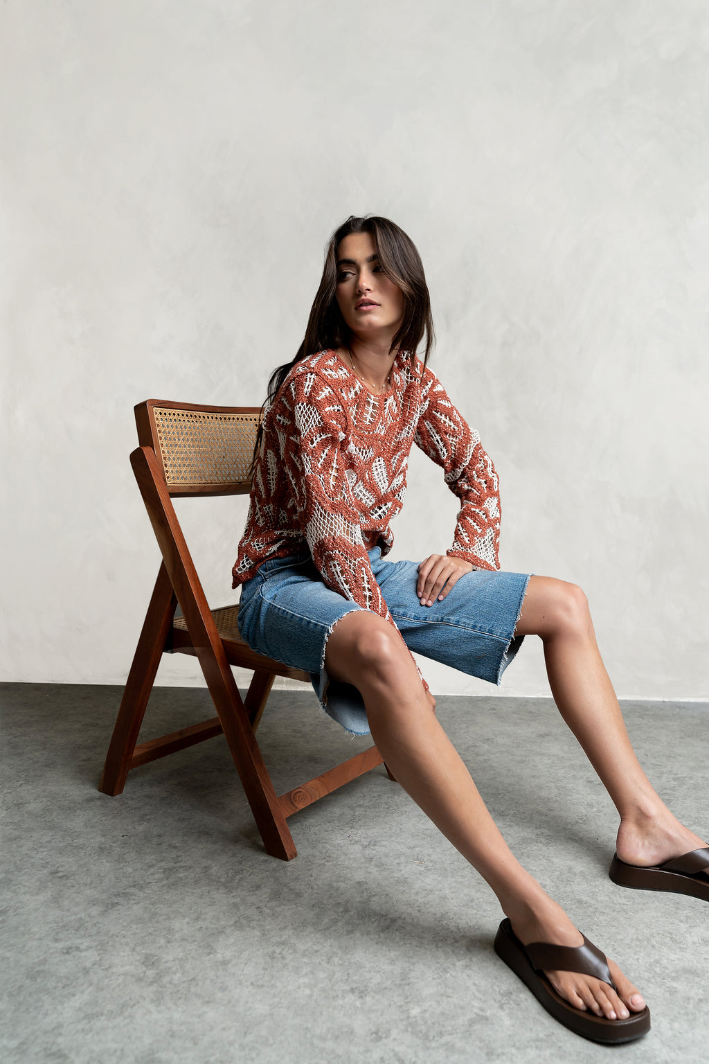 Rosa Crochet Top in Brick - FINAL SALE