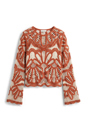 Rosa Crochet Top in Brick - FINAL SALE
