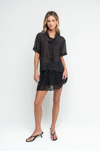 Hazel Polka Dot Skirt in Black