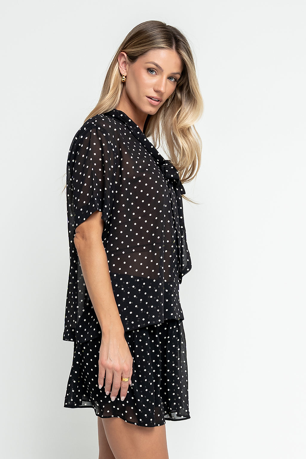 Hazel Polka Dot Skirt in Black