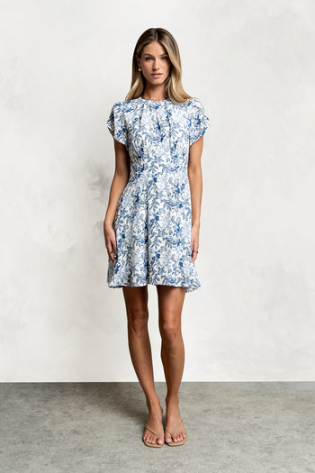 Salome Mini Dress in Blue - FINAL SALE