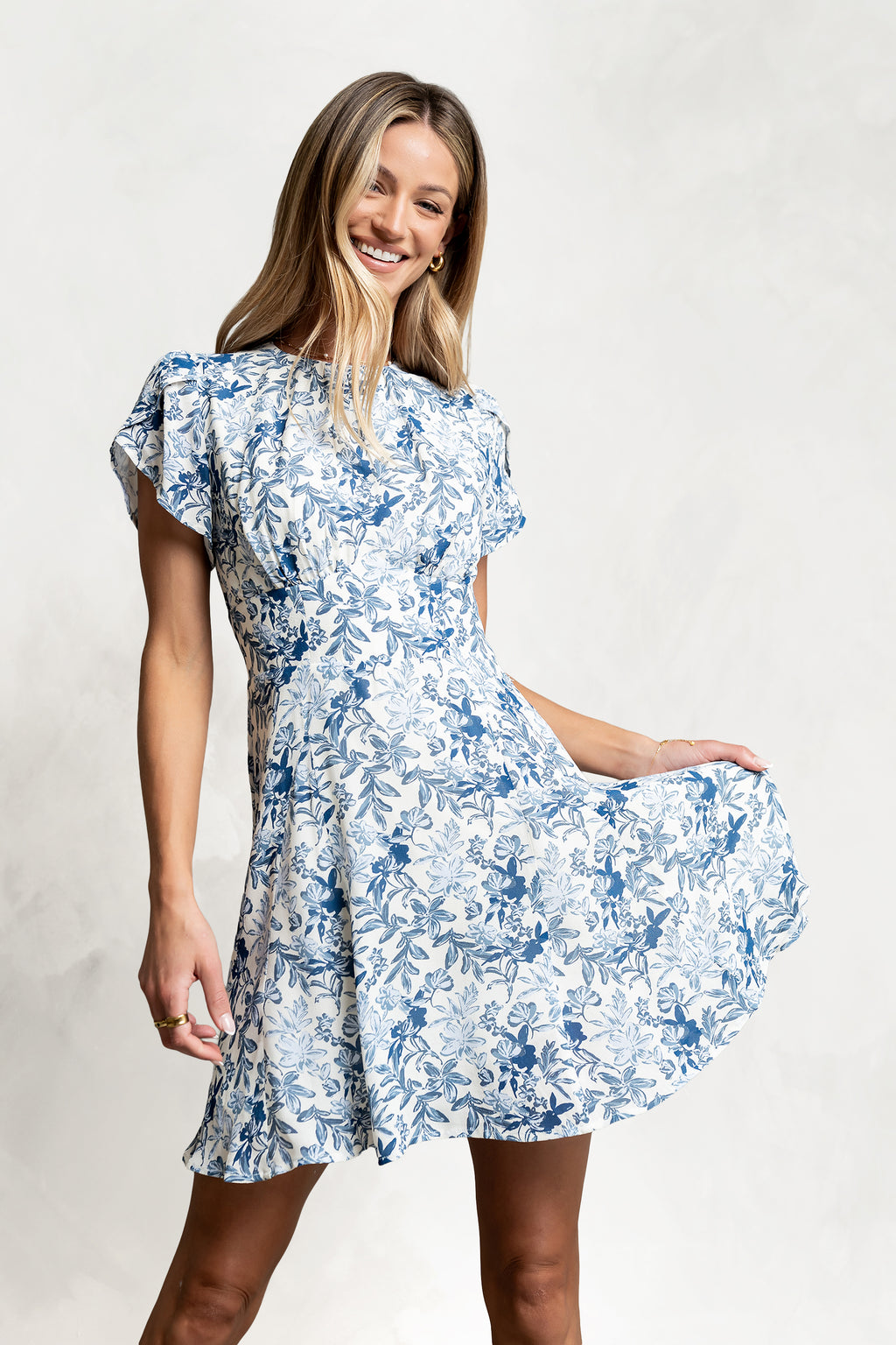 Salome Mini Dress in Blue - FINAL SALE