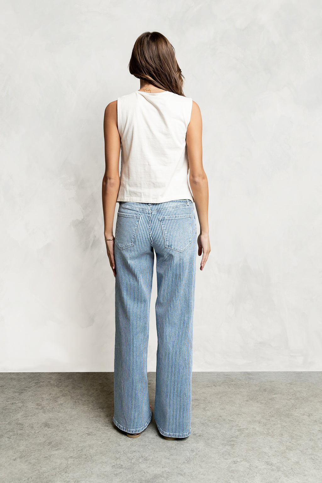 Abigail Striped Wide Leg Jeans