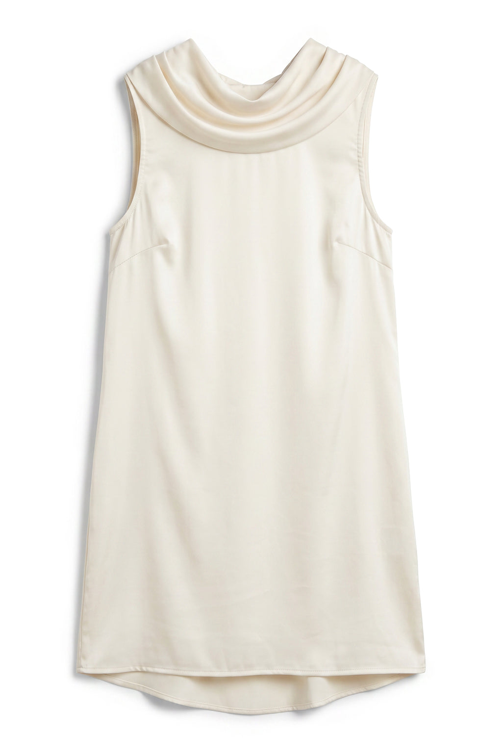 Lauren Satin Mini Dress in Cream