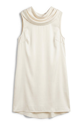 Lauren Satin Mini Dress in Cream