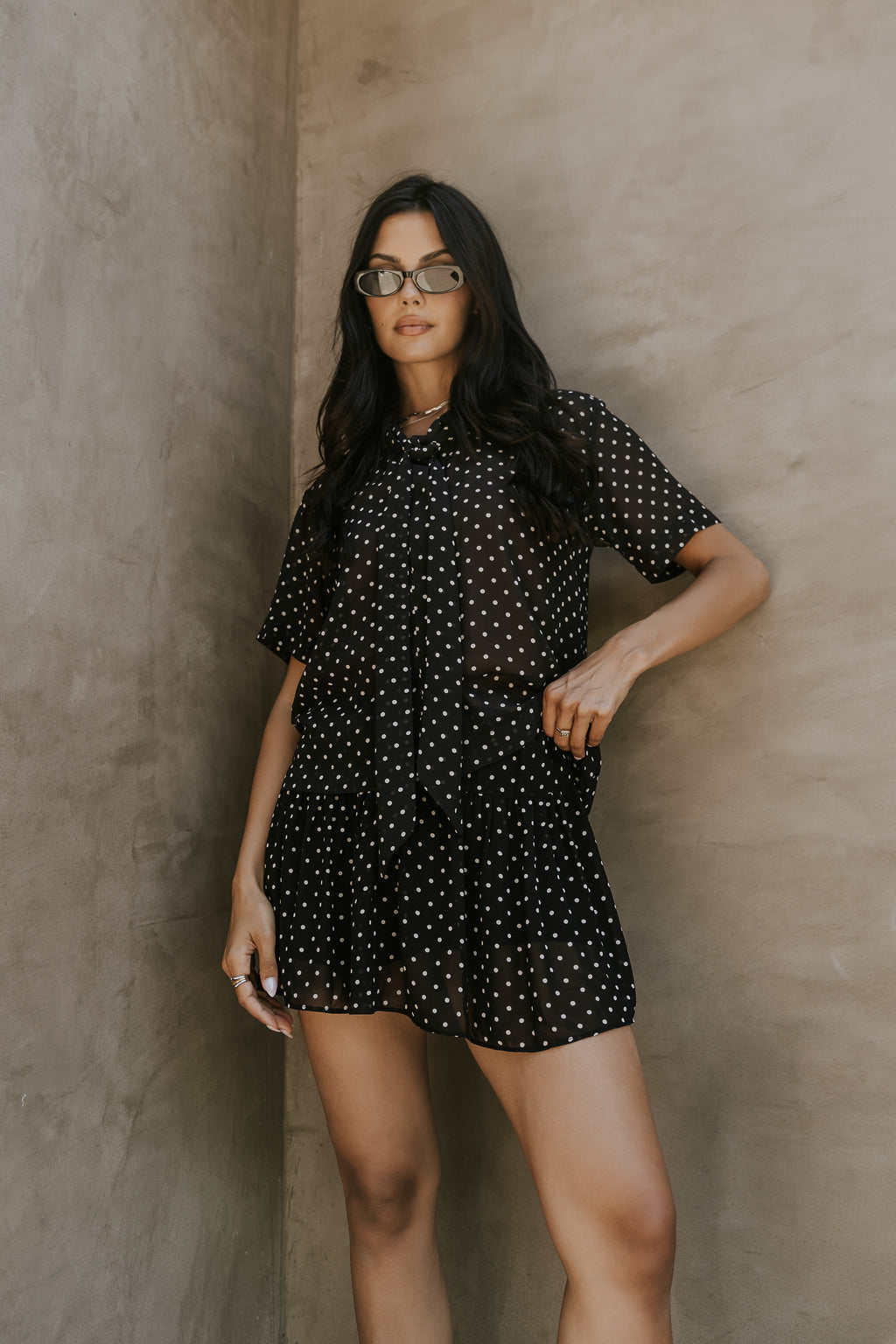 Hazel Polka Dot Skirt in Black