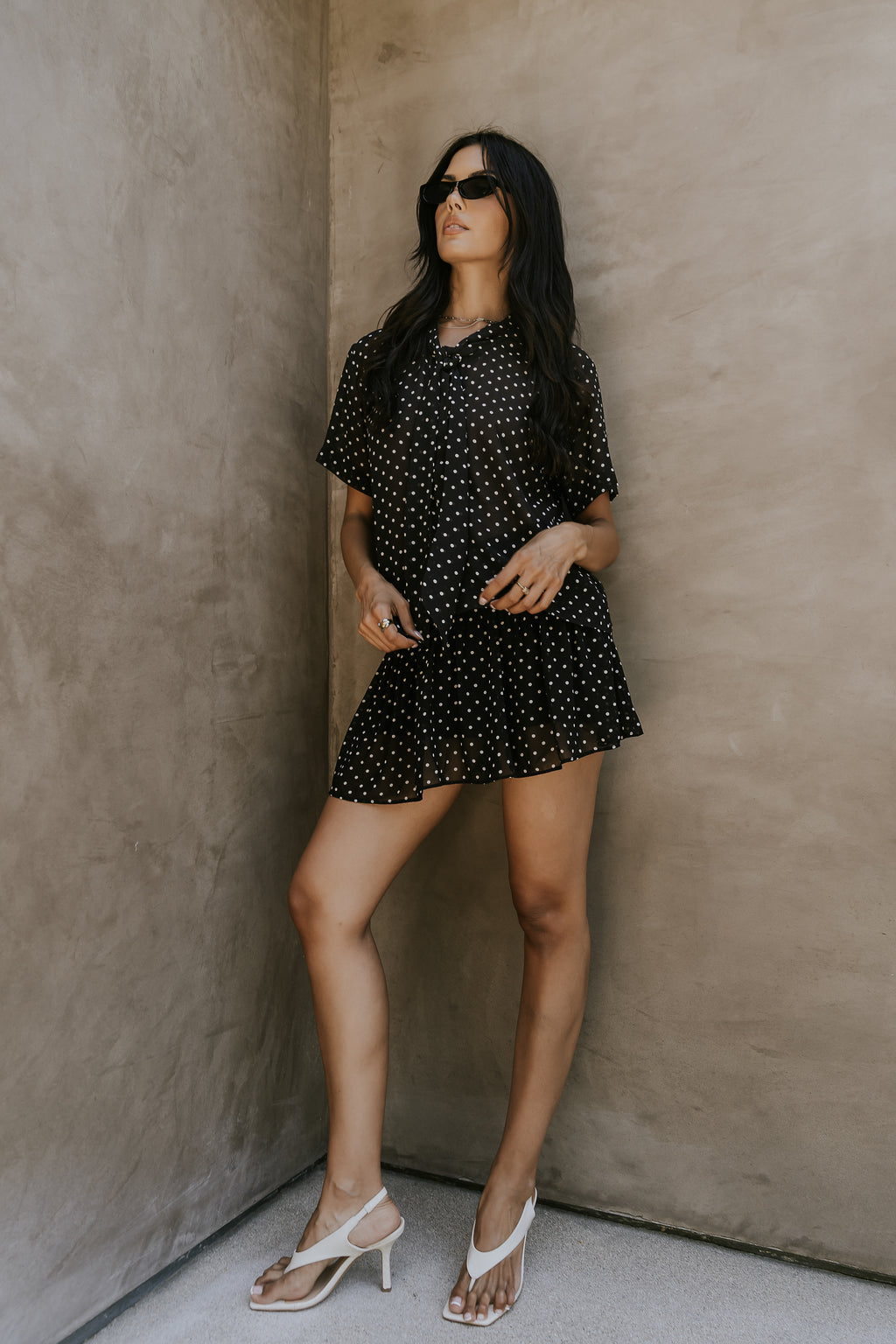 Hazel Polka Dot Skirt in Black