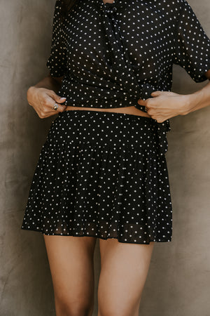 Hazel Polka Dot Skirt in Black