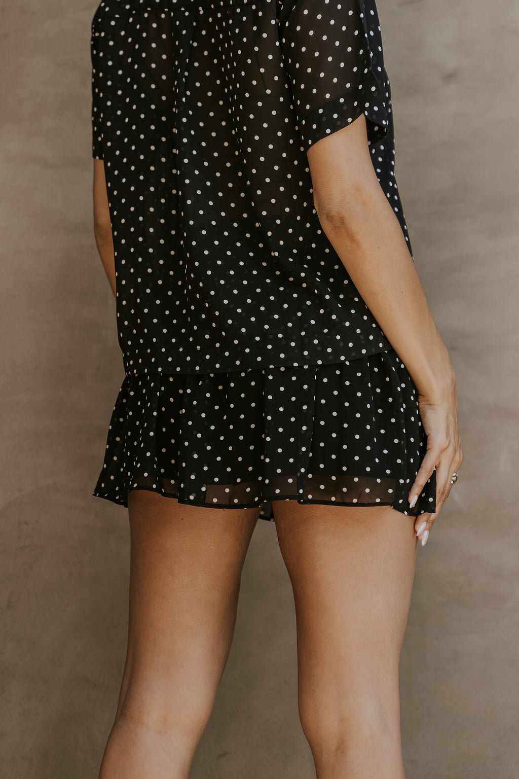Hazel Polka Dot Skirt in Black