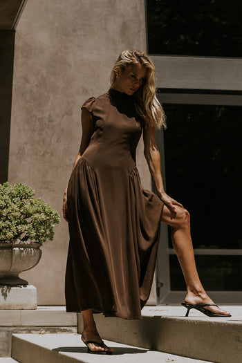 Marlee Maxi Dress in Brown