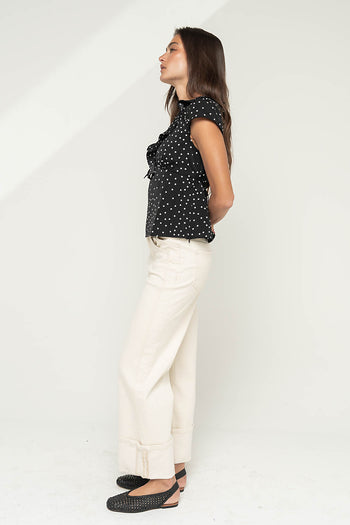 Lylah Polka Dot Top in Black