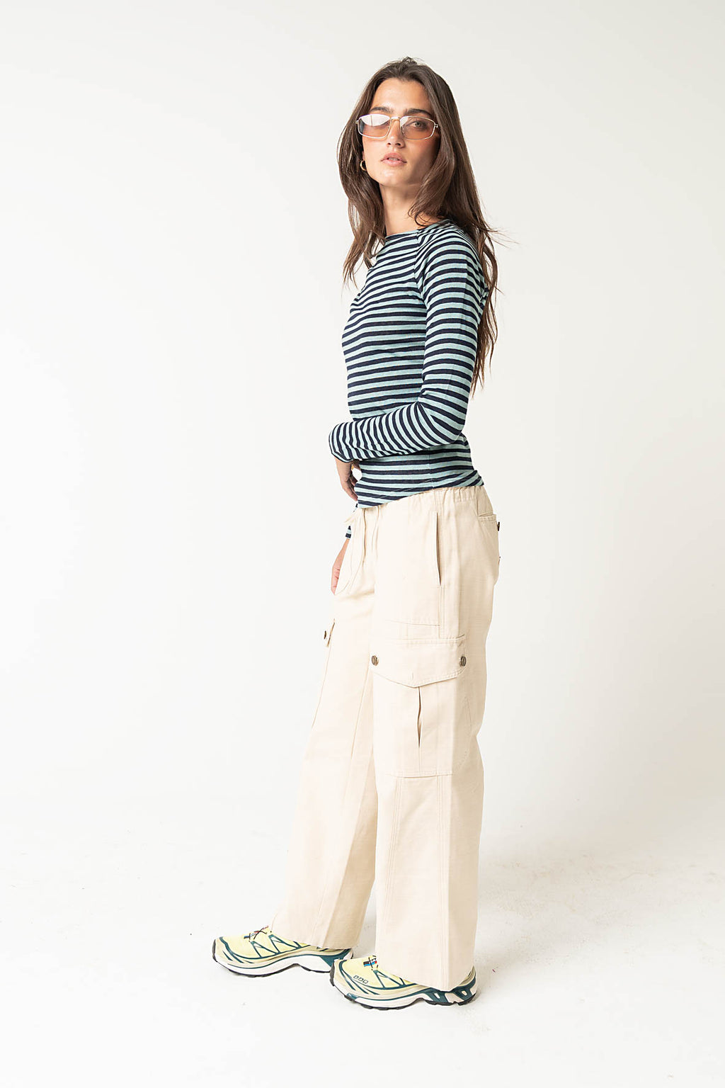 Lyza Striped Top in Blue - FINAL SALE