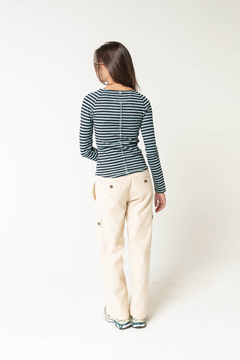 Lyza Striped Top in Blue - FINAL SALE