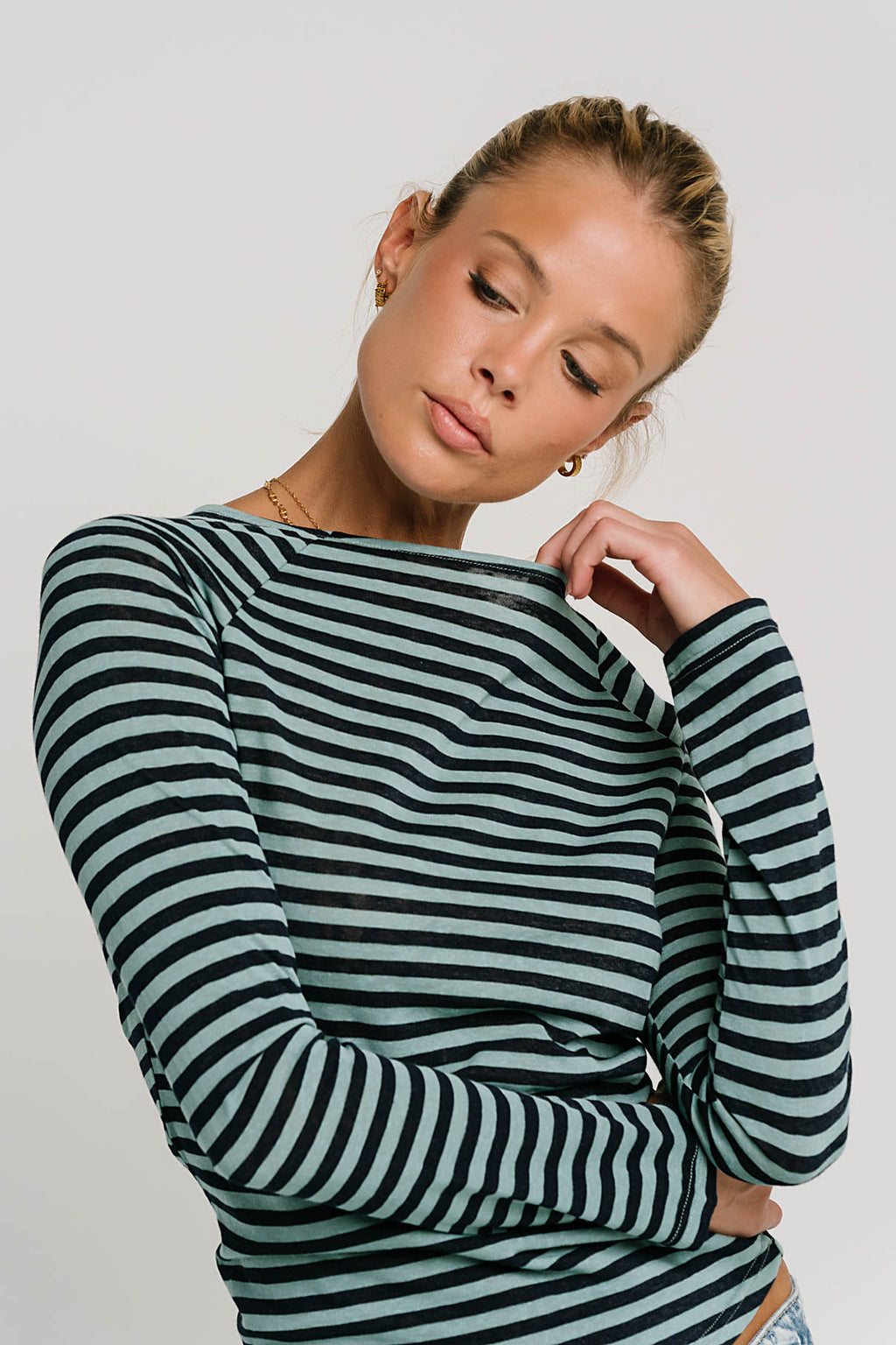 Lyza Striped Top in Blue - FINAL SALE