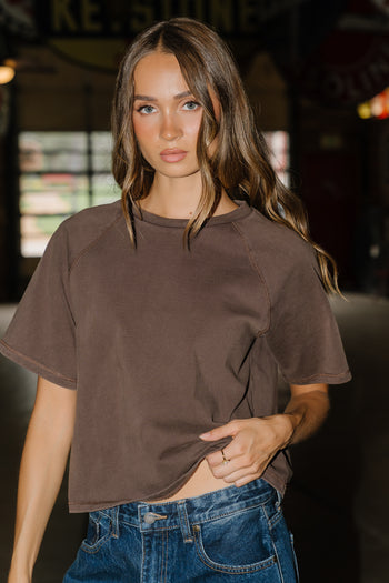 Sophie Raglan Top in Brown