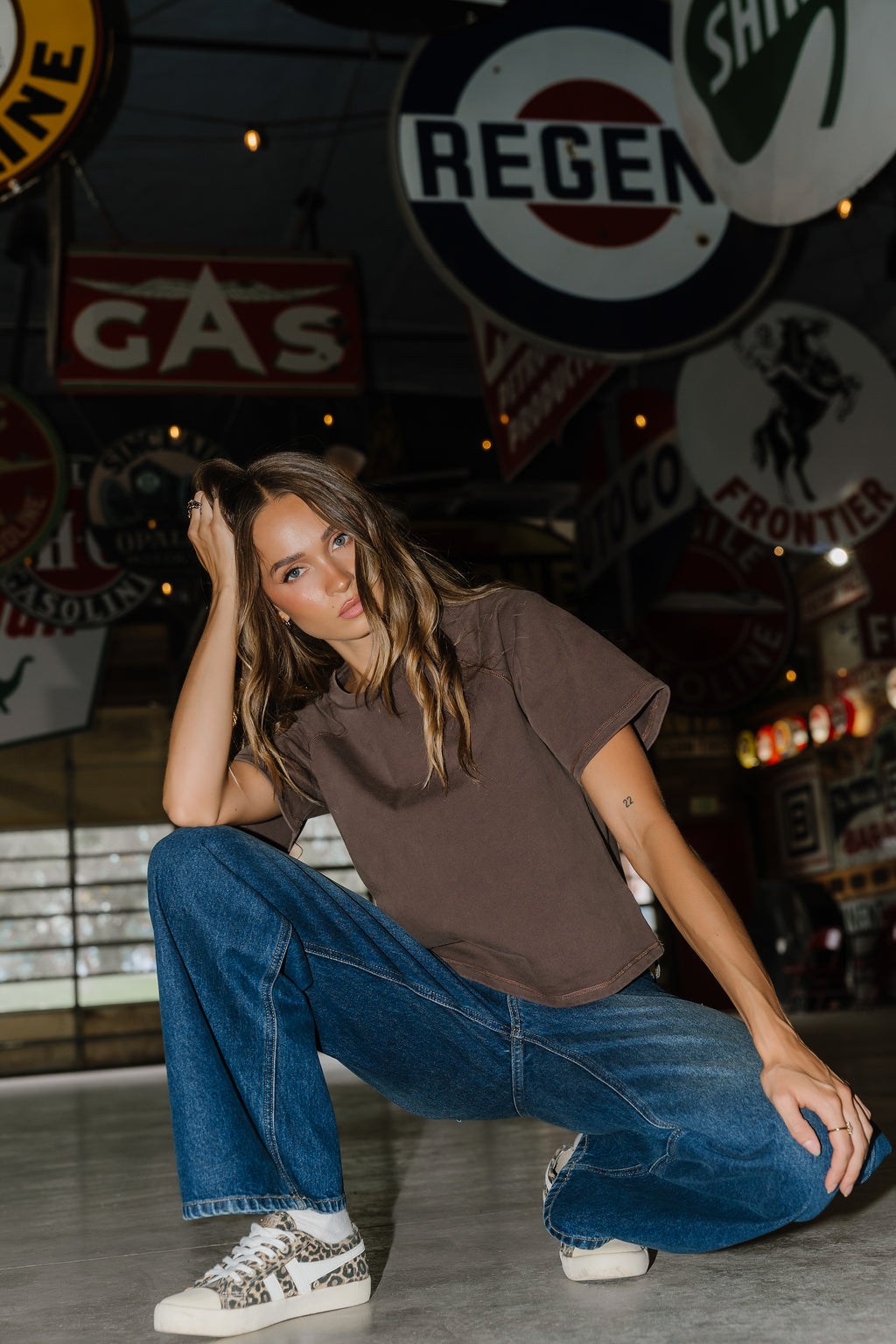 Sophie Raglan Top in Brown