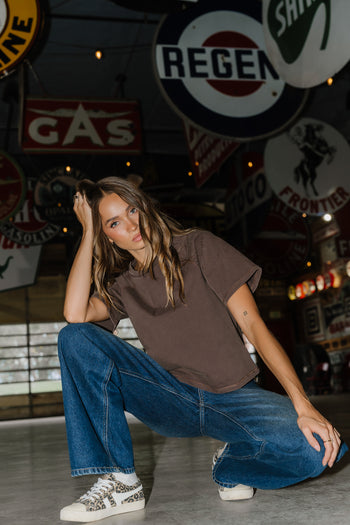 Sophie Raglan Top in Brown