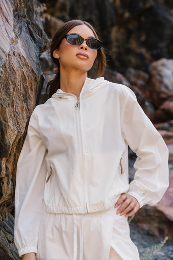 Fern Zip Up in White