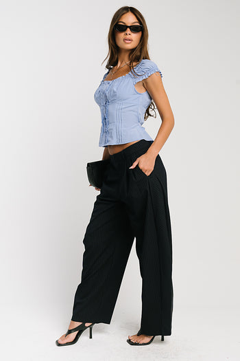 Alexa Pinstripe Barrel Trousers - FINAL SALE