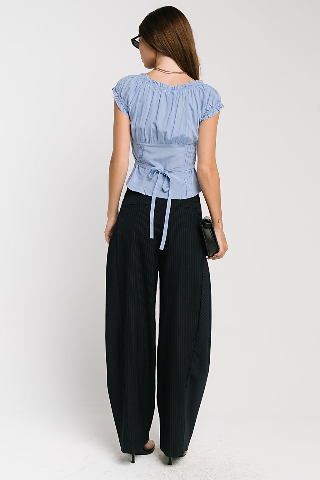 Alexa Pinstripe Barrel Trousers - FINAL SALE