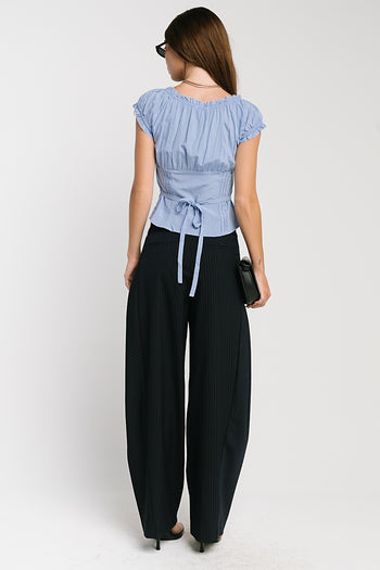Alexa Pinstripe Barrel Trousers - FINAL SALE