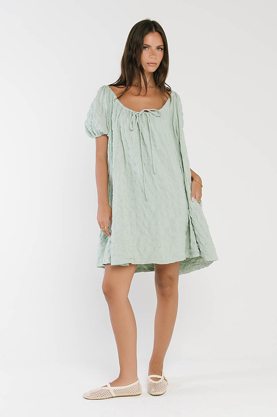 Charlie Gingham Mini Dress in Blue - FINAL SALE