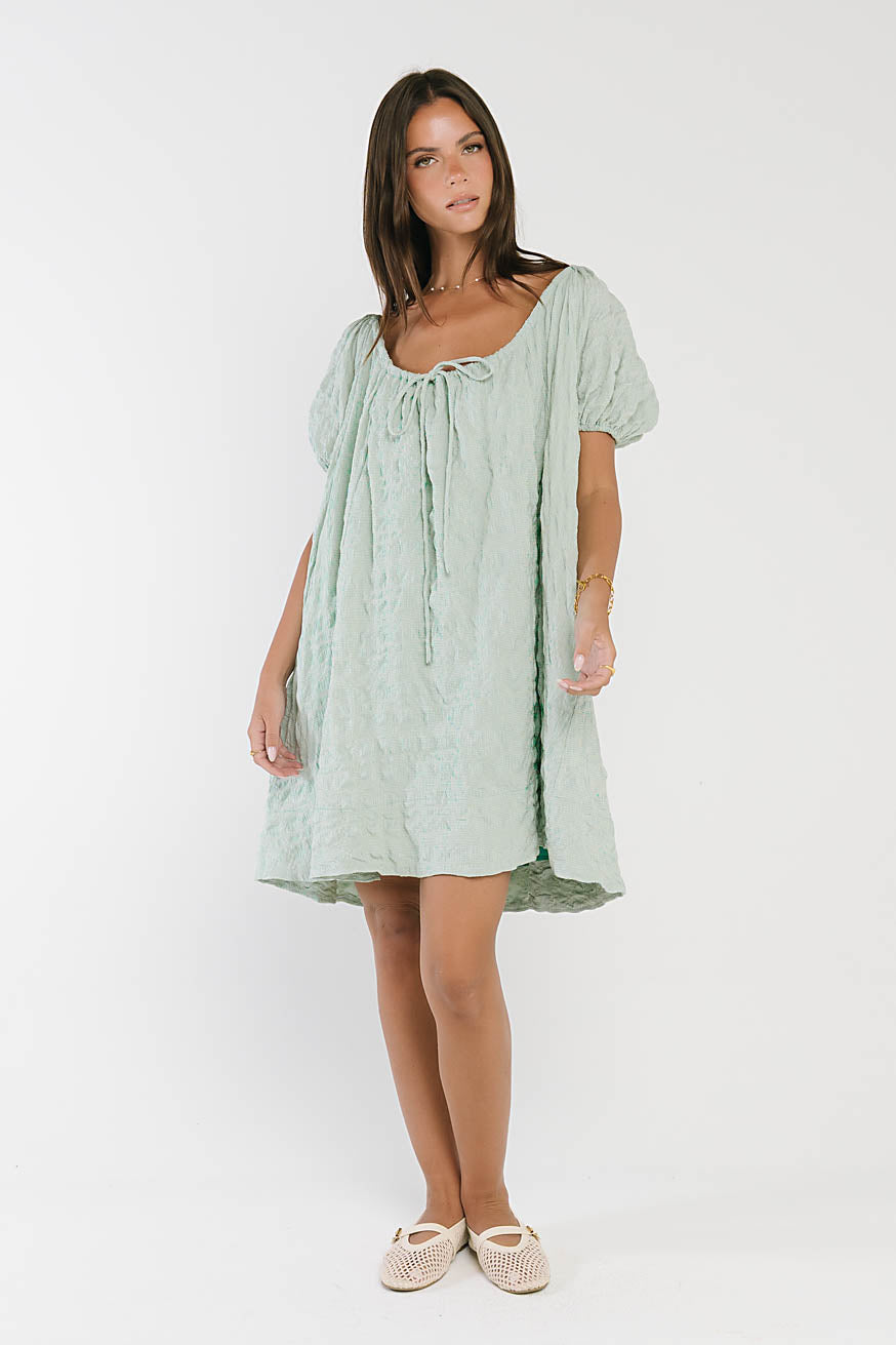 Charlie Gingham Mini Dress in Blue - FINAL SALE