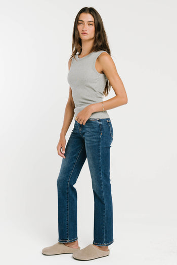 Jax Ribbed Tank in Heather Grey