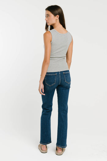 Jax Ribbed Tank in Heather Grey