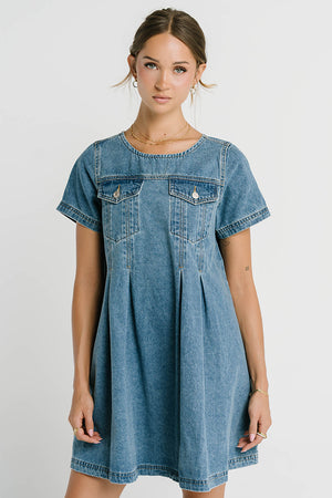 Zalara Denim Baby Doll Dress