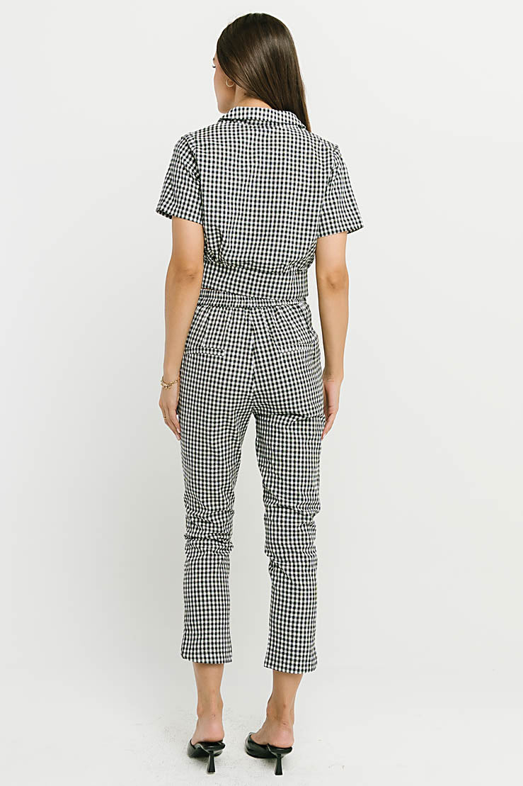 Madie Gingham Pants in Black - FINAL SALE