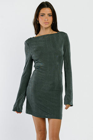 Emery Mini Dress in Teal