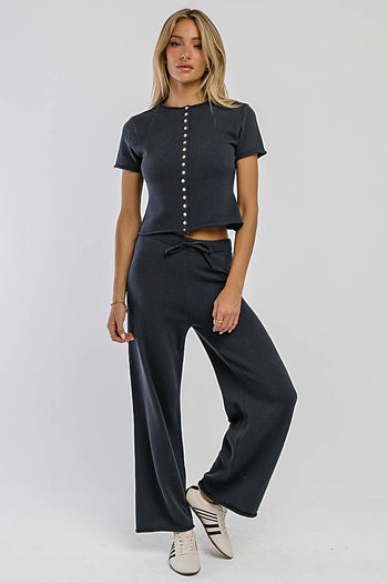 Jaxie Wide Leg Pants in Navy