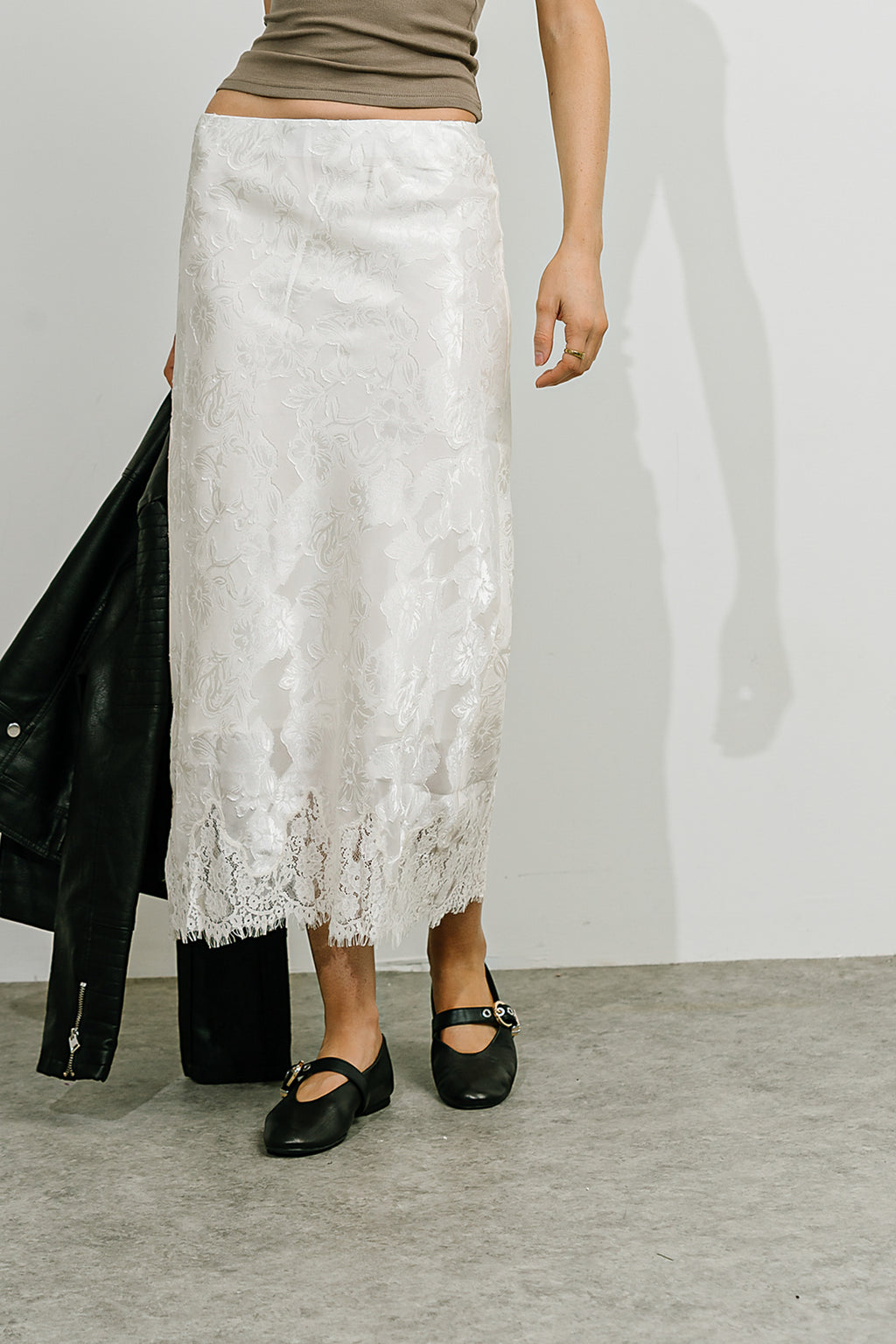 Julie Floral Satin Midi Skirt