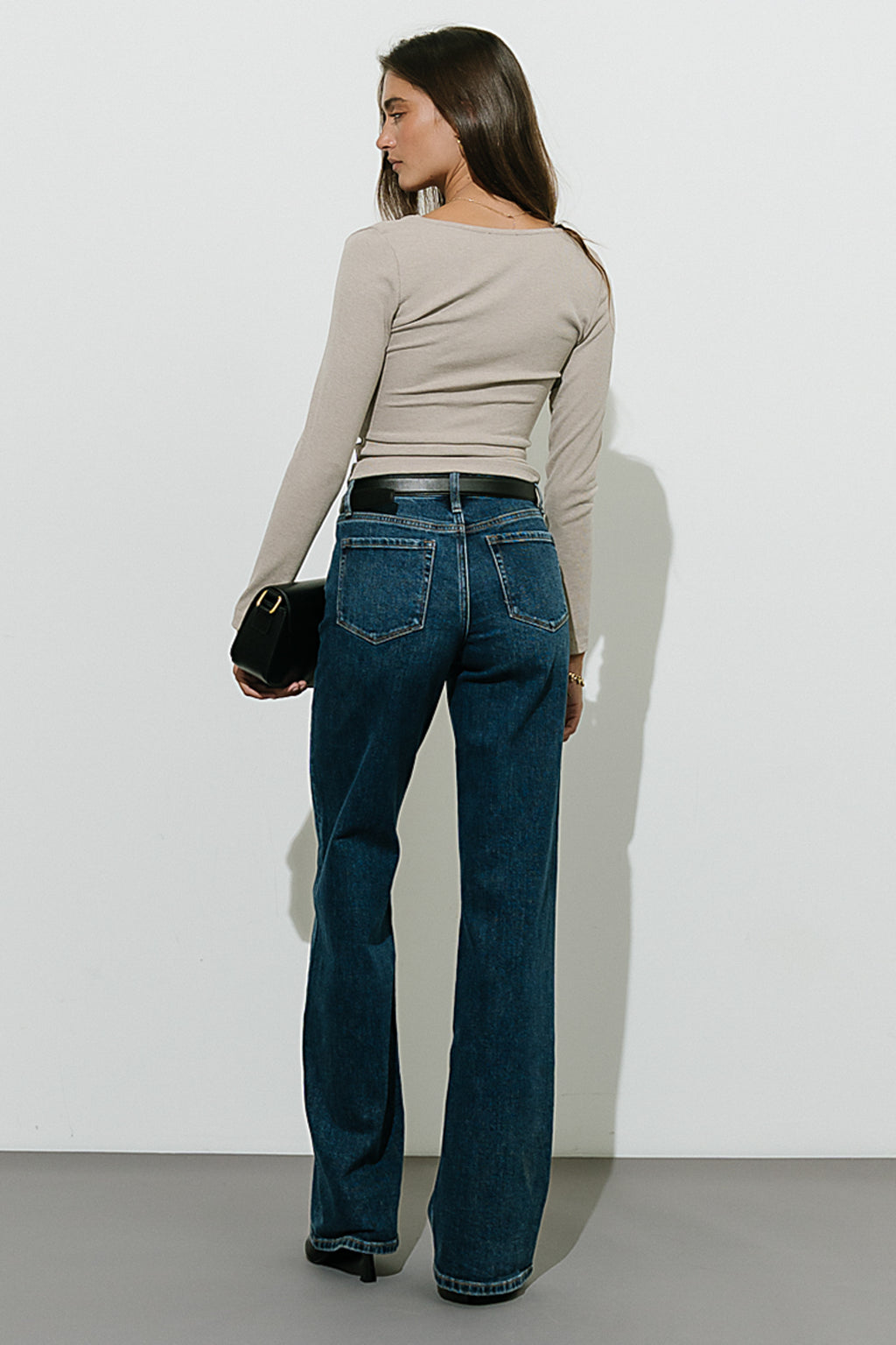 Blaire Ribbed Top in Taupe