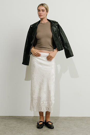 Julie Floral Satin Midi Skirt