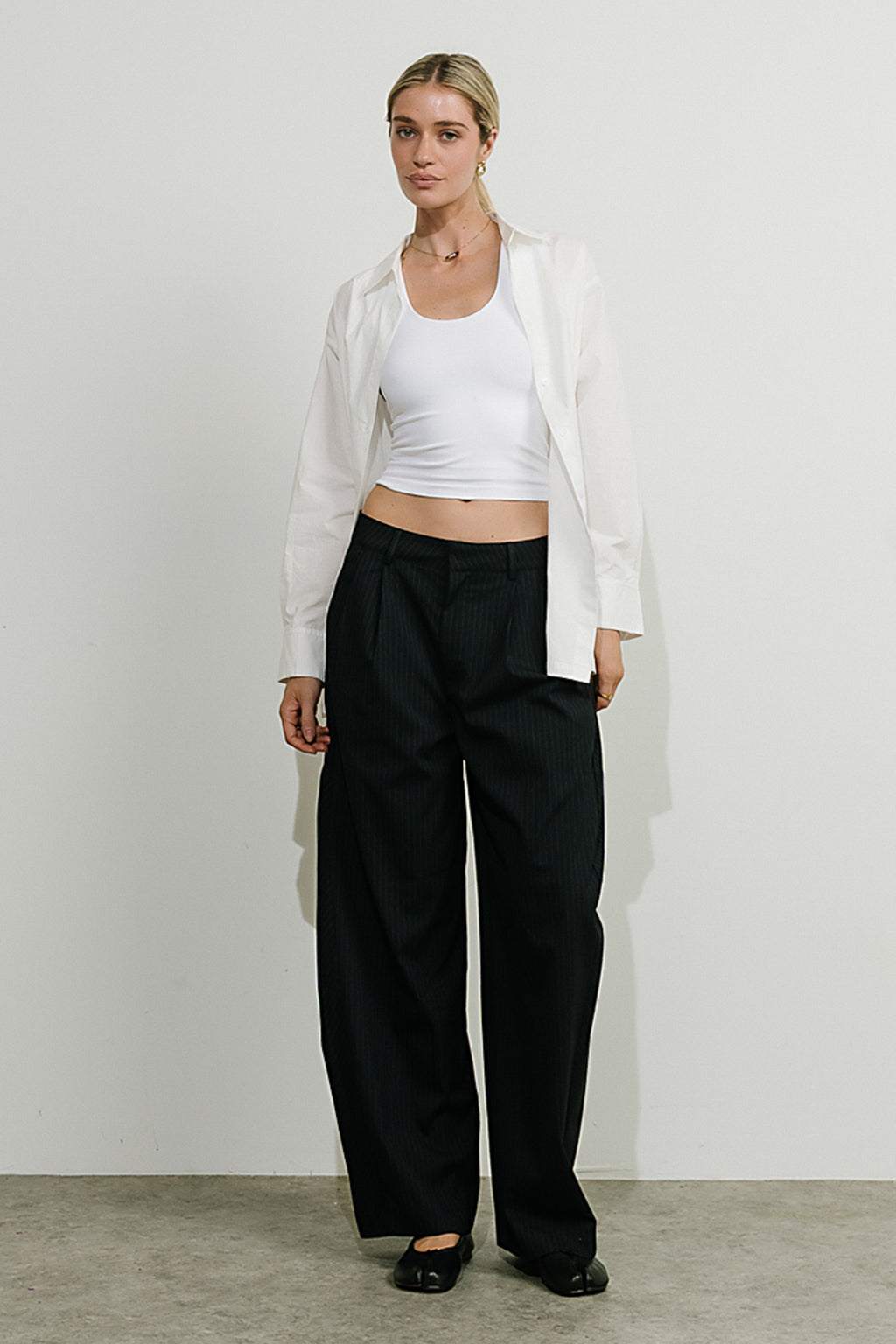 Alexa Pinstripe Barrel Trousers - FINAL SALE