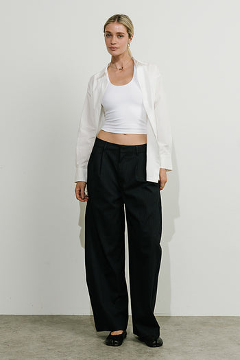 Alexa Pinstripe Barrel Trousers - FINAL SALE