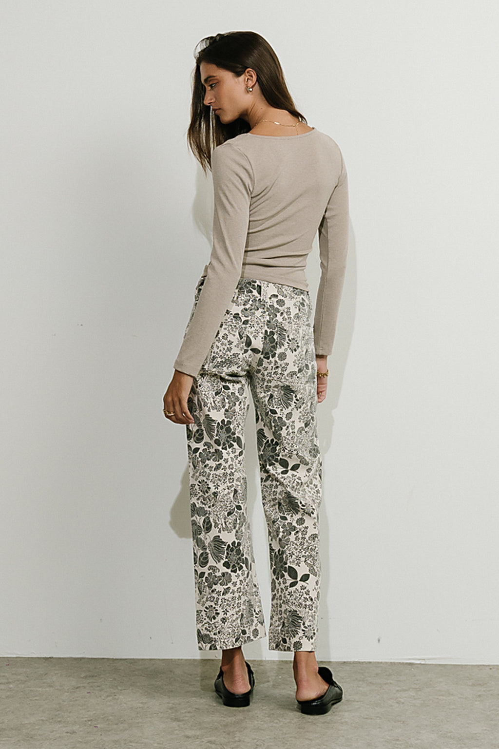 Blaire Ribbed Top in Taupe