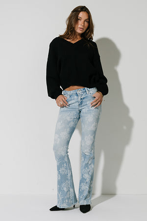 Elodie Floral Flare Jeans