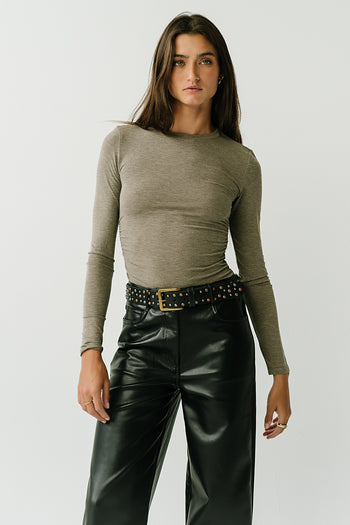 Heidi Cinched Top in Brown