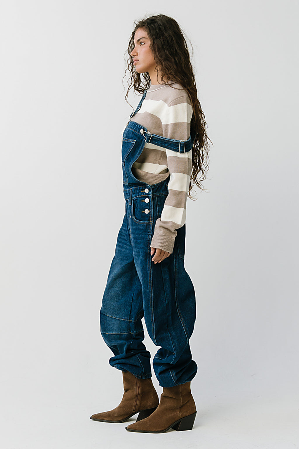 Tansy Denim Overalls in Dark Wash