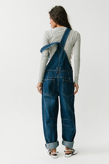Tansy Denim Overalls in Dark Wash