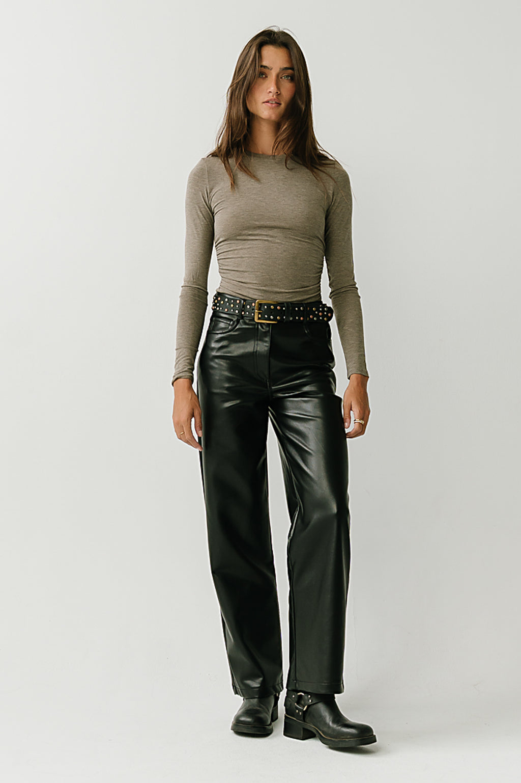 Heidi Cinched Top in Brown